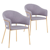 Lot de 2 chaises / fauteuils Ulrick Tissu Gris