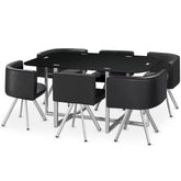 Table rectangulaire pratique gain de place Mosaic XL verre noir