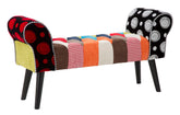 Banco patchwork Imperial de madera y tela