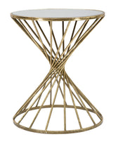 Mesa redonda Hypnos Metal Oro y Cristal