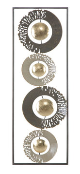 Panel metálico abstracto 3D decorativo Geométrico y Floral Negro y Oro