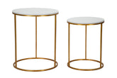 Mesa redonda Simply Mármol Blanco metal dorado