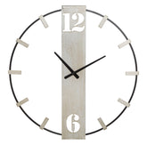 Reloj de pared metálico Negro y Plata
