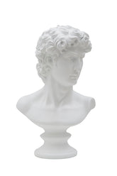 Escultura de cabeza de hombre de poliresina blanca