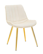 Silla crema París patas de metal dorado - Juego de 2