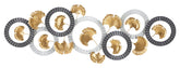 Panneau mural métal design géométrique Art déco or et argent