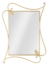 Espejo de pared Péthale de metal dorado