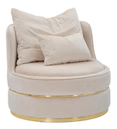 Sillón París Crema y decoraciones doradas
