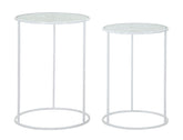 Mesas redondas Harts de metal blanco y cristal