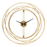Reloj de pared de metal dorado con aros entrelazados