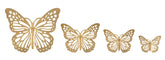 Juego de mariposas de pared 3D decorativas doradas de 4 piezas