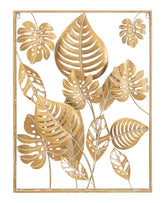 Panel decorativo de pared 3D de metal dorado Jungla