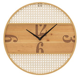 Reloj de pared redondo Fuji madera y paja de Viena