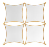 Espejo de pared geométrico JALO metal dorado 4 espejos