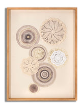 Panneau décoratif Circlly cadre en bois motifs géométriques tons chauds