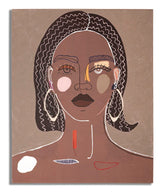 Peinture murale femme tribale cadre