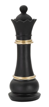 Escultura Reina Ajedrez Negro y Oro