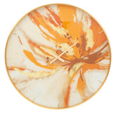 Reloj de pared redondo Toply de cristal con marco dorado decorado con tonos brillantes
