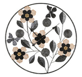 Reloj de pared redondo Divaker con diseño floral