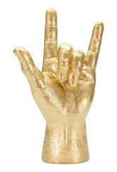 Estatua de mano dorada