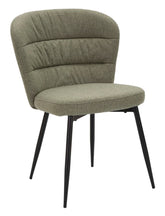 Silla Losanna de tela verde con patas de metal negro (juego de 2)