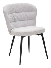 Silla Losanna tela gris patas metal negro (juego de 2)