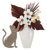 Panel de pared decorativo de gato de metal 3D