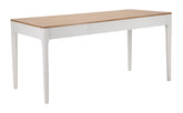 Mesa rectangular Matera de madera blanca con tapa marrón