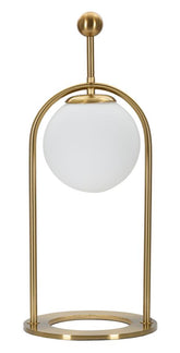 Lámpara de mesa Glamy metal dorado pantalla de cristal blanco
