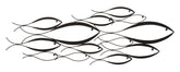 Panel decorativo de pared 3D Peces metal Negro