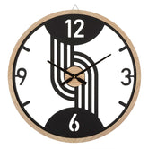 Reloj de pared redondo de metal y madera