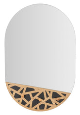 Espejo de pared Abiti decoraciones de madera y 3 ganchos