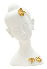 Cabeza de Buda decorada con pan de oro