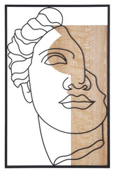 Panel de pared decorativo 3D David de metal y madera
