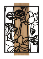 Panel decorativo de pared 3D Loto Metal y Madera