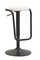 Taburete de bar redondo Destiny Metal y Tela Blanca
