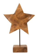 Escultura estrella de teca reciclada