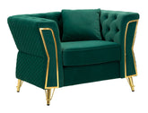 Sillón Emy Terciopelo Ocre patas Doradas