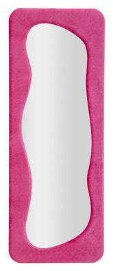 Espejo de pared Theodor marco de madera Terciopelo Fucsia