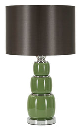 Lámpara de Mesa Eva Vidrio Verde y Terciopelo Negro