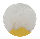 Aplique de pared circular de cristal opaco y metal dorado