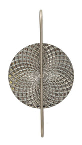 Applique murale métal argenté et verre circulaire avec éléments décoratifs