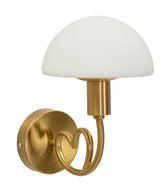 Aplique de pared Lovy metal dorado pantalla de cristal blanco mate