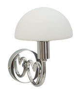Applique murale Lovy métal argenté abat-jour verre blanc mat