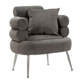 Sillón Silvery Plus Terciopelo Gris patas Plateadas