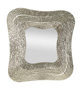 Espejo de pared cuadrado Aury Metal Plateado