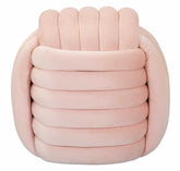 Puf anudado Terciopelo Rosa