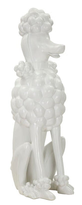 Estatua de perro caniche sentado Blanco