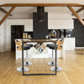 Lot de 2 chaises de bar chêne clair et noir Alado