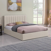 Cama canapé Astris con somier de tejido beige de 160 cm